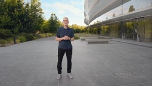 Tim Cook during the Apple presentation - Credit: Apple